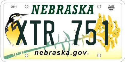 NE license plate XTR751