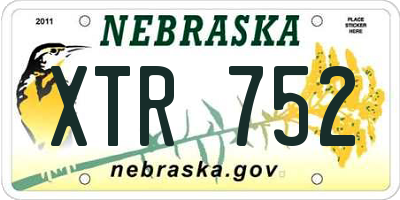 NE license plate XTR752
