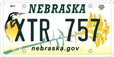 NE license plate XTR757