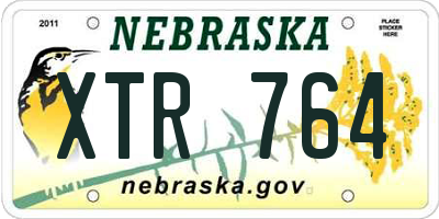 NE license plate XTR764