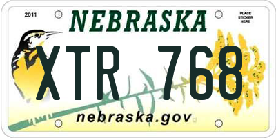 NE license plate XTR768