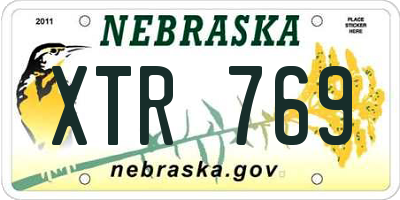 NE license plate XTR769