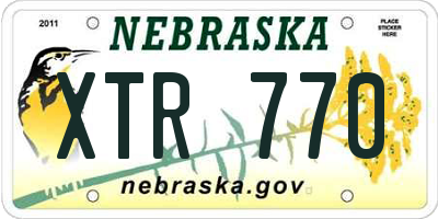 NE license plate XTR770