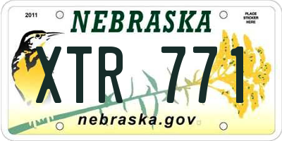 NE license plate XTR771