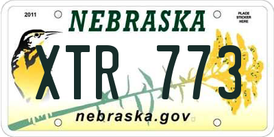 NE license plate XTR773