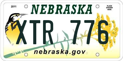 NE license plate XTR776