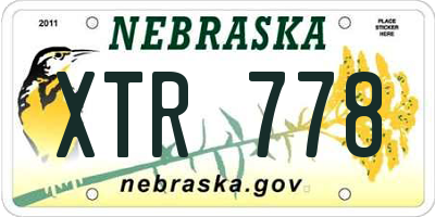 NE license plate XTR778