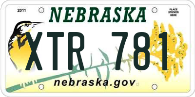 NE license plate XTR781