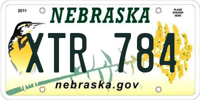 NE license plate XTR784