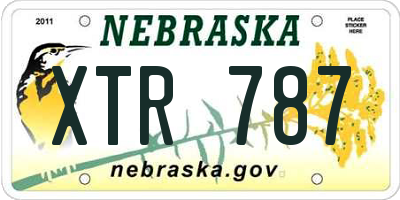 NE license plate XTR787