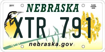NE license plate XTR791