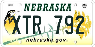 NE license plate XTR792