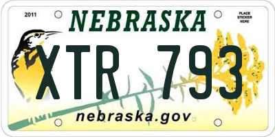 NE license plate XTR793