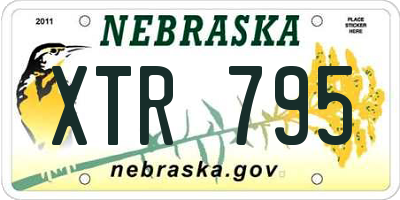 NE license plate XTR795