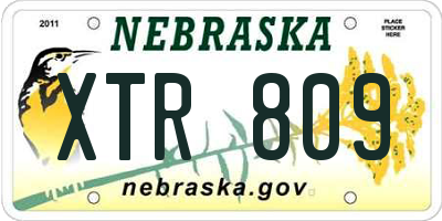 NE license plate XTR809