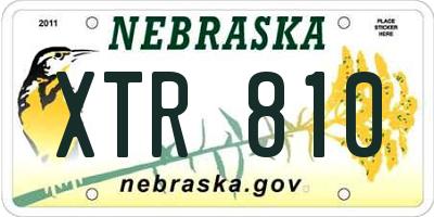 NE license plate XTR810