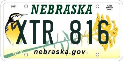 NE license plate XTR816