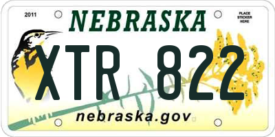 NE license plate XTR822