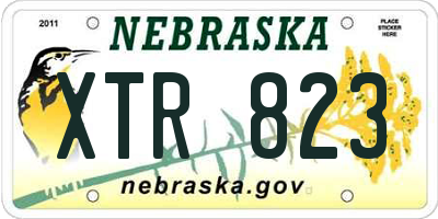 NE license plate XTR823