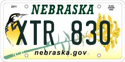 NE license plate XTR830