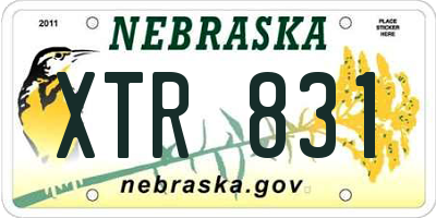 NE license plate XTR831