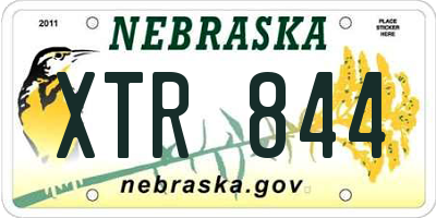 NE license plate XTR844