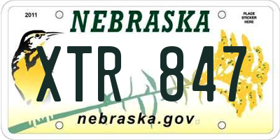 NE license plate XTR847