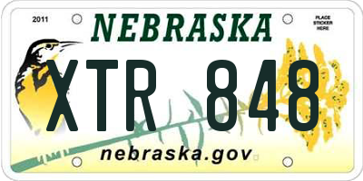 NE license plate XTR848