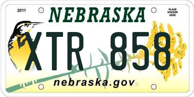 NE license plate XTR858