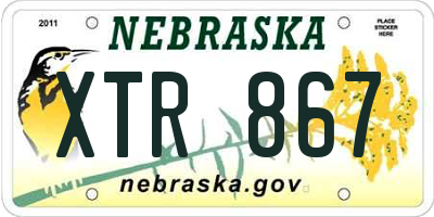 NE license plate XTR867