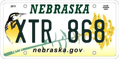 NE license plate XTR868