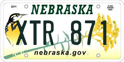 NE license plate XTR871