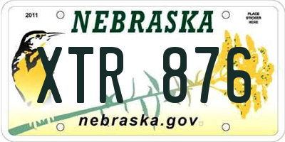 NE license plate XTR876
