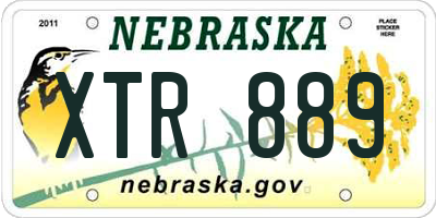 NE license plate XTR889