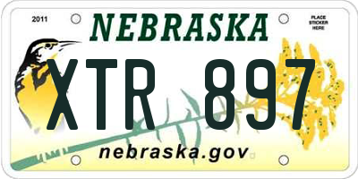 NE license plate XTR897