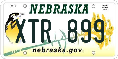 NE license plate XTR899