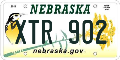 NE license plate XTR902