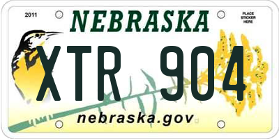 NE license plate XTR904