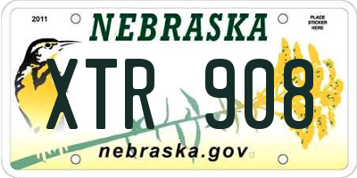 NE license plate XTR908