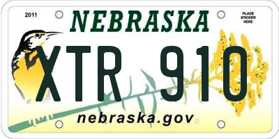 NE license plate XTR910
