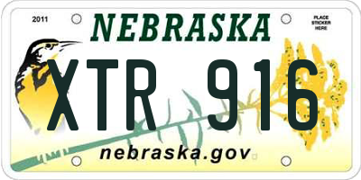 NE license plate XTR916