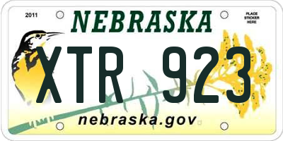 NE license plate XTR923