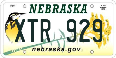 NE license plate XTR929