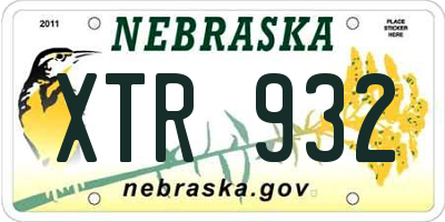 NE license plate XTR932