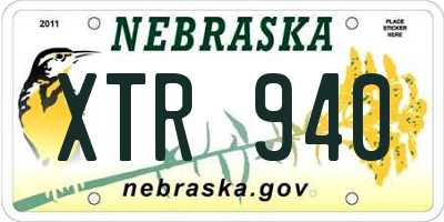 NE license plate XTR940