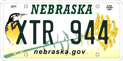 NE license plate XTR944