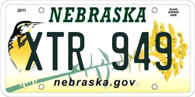 NE license plate XTR949