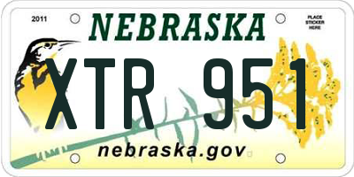 NE license plate XTR951