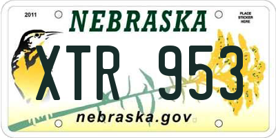 NE license plate XTR953