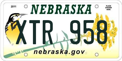 NE license plate XTR958